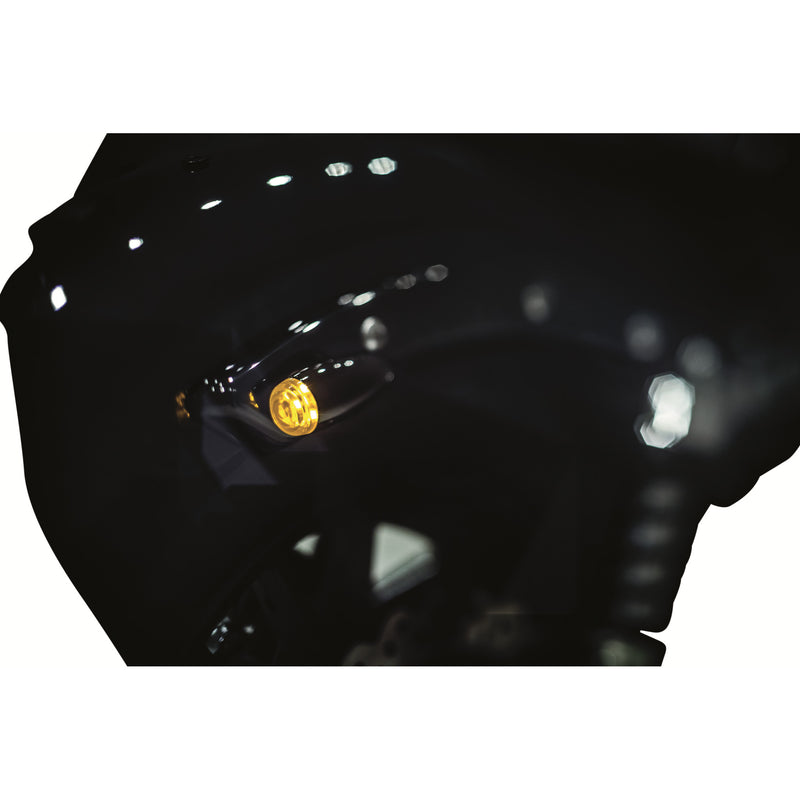 KURYAKYN 2020-1043 KUR2504 LED Mini Bullet Lights Mini LED Bullet Lights - Amber/Smoke Lens - Black