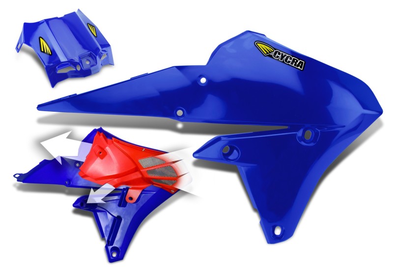 Cycra 1CYC-1782-62 15-19 Yamaha WR250F Powerflow Radiator Shrouds - OEM Blue - Photo - Primary