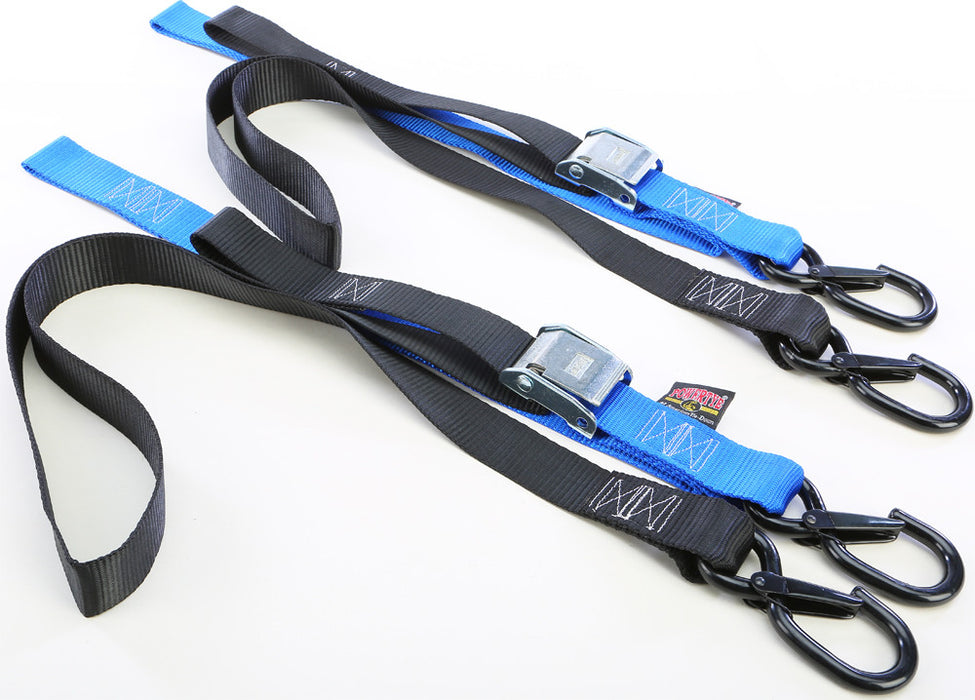 Powertye 29-1182 29623-S TIE-DOWN CAM SEC HOOK SOFT-TYE 1.5"X6' BLACK/BLUE PAIR