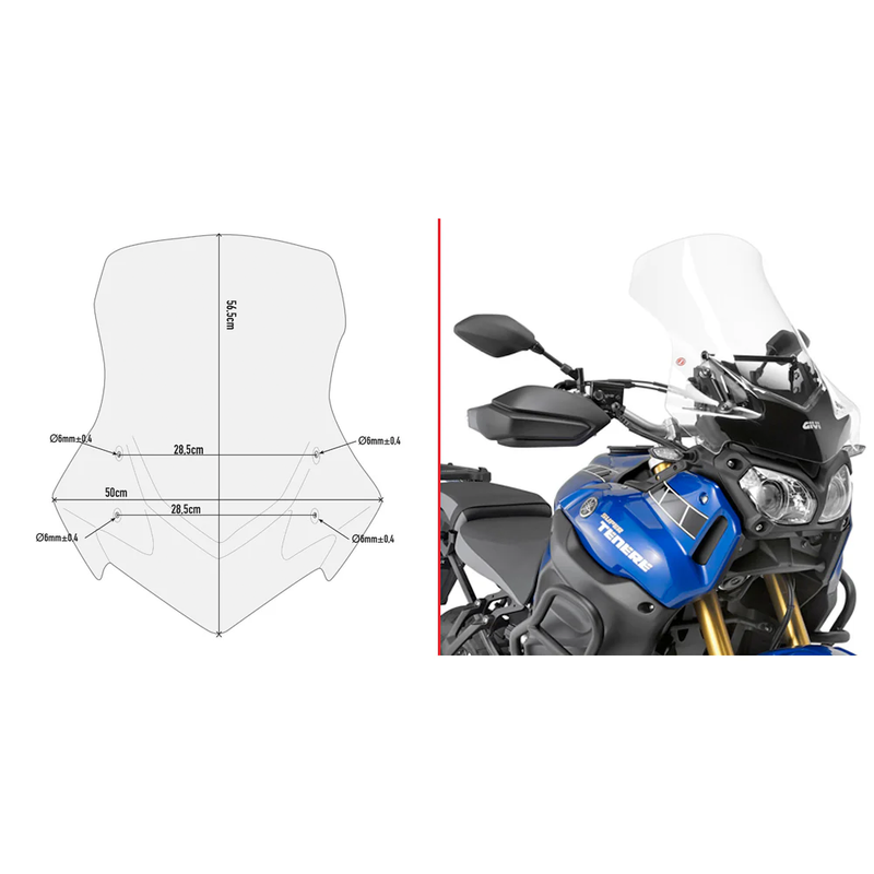 Givi Windshield Specific Clear - D2119ST Yamaha 1200 / Super Tenere / 1200 Super Tenere 2014-2019