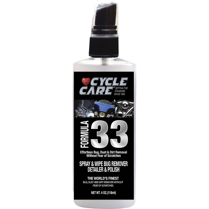 CYCLE CARE FORMULAS 3704-0116 33004 Formula 33 Spray & Wipe®, Bug Remover, Detailer, & Polish Formula 33 Detailer & Bug Remover - 4 U.S. fl oz