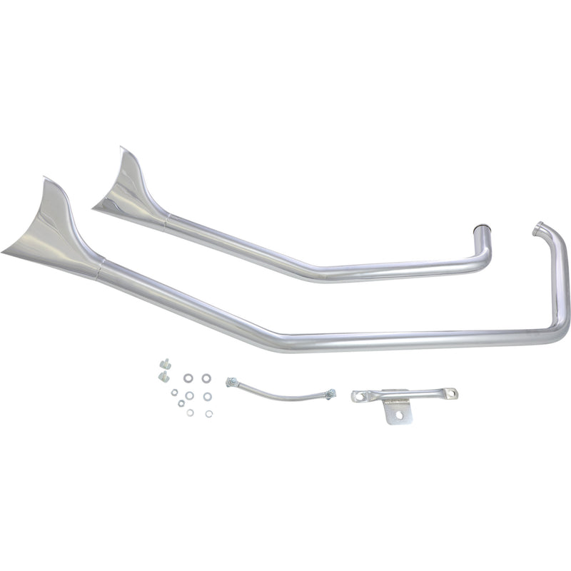 Paughco Drag Pipes 2-Into-2 Exhaust System - DS716B2F For Harley Softail 1986-1999