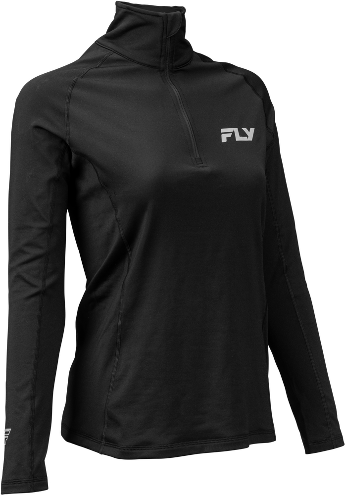 Fly Racing 354-6406XS 354-6406XS WMN'S HVYWGHT BASELYER 3/4 ZIP BLACK XS