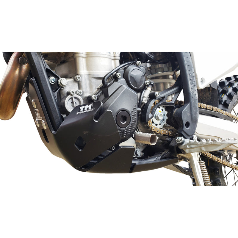 T.m. Designworks With Linkage Skid Plate - KHLG-362-BK For Gas Gas Dirt Bikes 2023-2025 | KTM 250 Factory Edition / SX-F 250 / XC-F 350 2022-2025