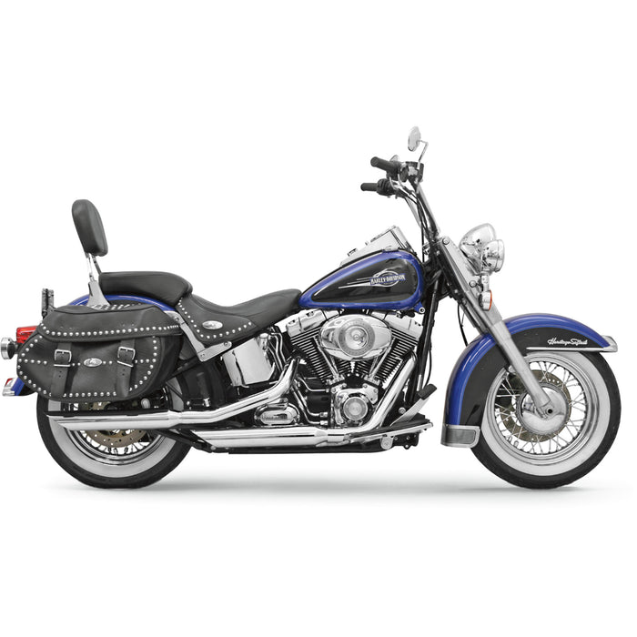 BASSANI XHAUST 1801-0434 12117B Firepower Series Slip-On Mufflers - 3" Mufflers - Chrome - Slash-Cut - Softail '07-'17