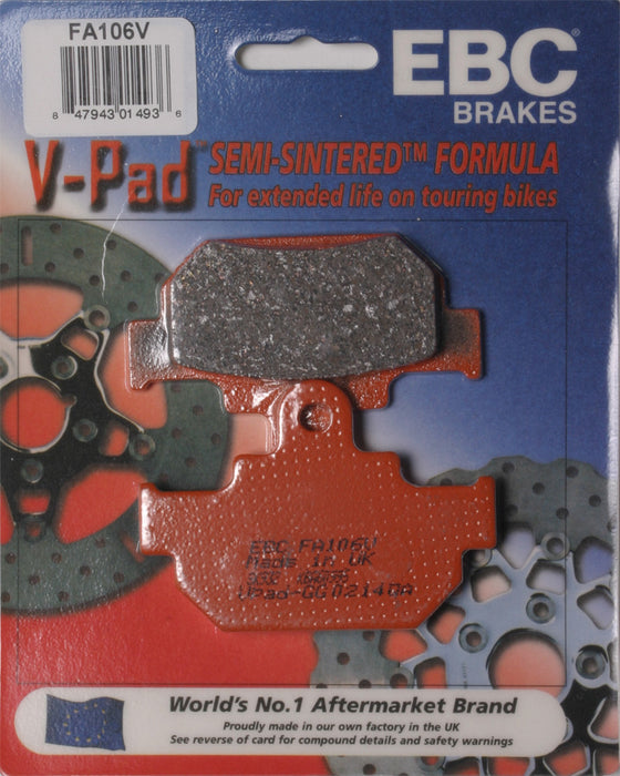 Ebc 15-106V FA106V BRAKE PADS FA106V SEMI-SINTERED V SERIES