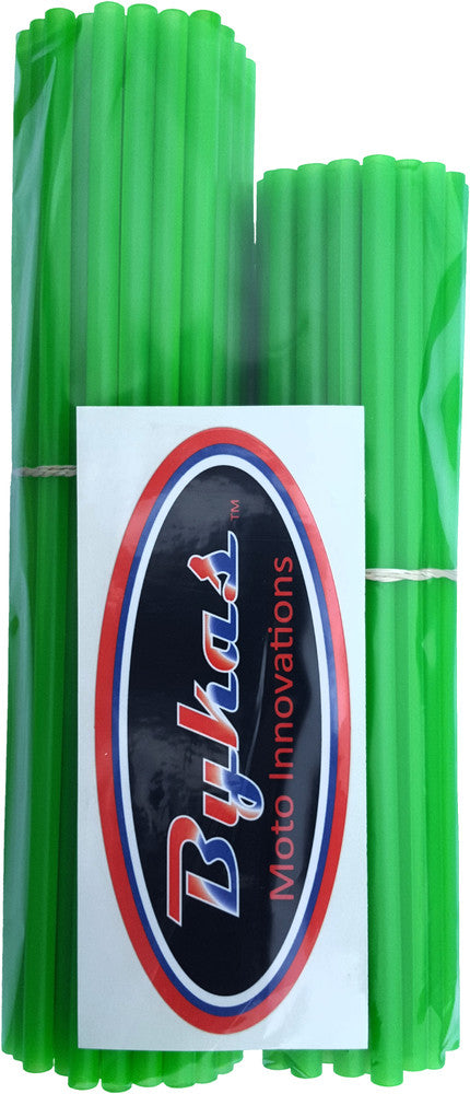Bykas Spoke Wraps Neon Green 72/PK 21"/19" - SN-G For Husaberg Dirt Bikes 1989-2014 | Kawasaki Dirt Bikes 1974-2016 | Beta Dirt Bikes 2008-2016