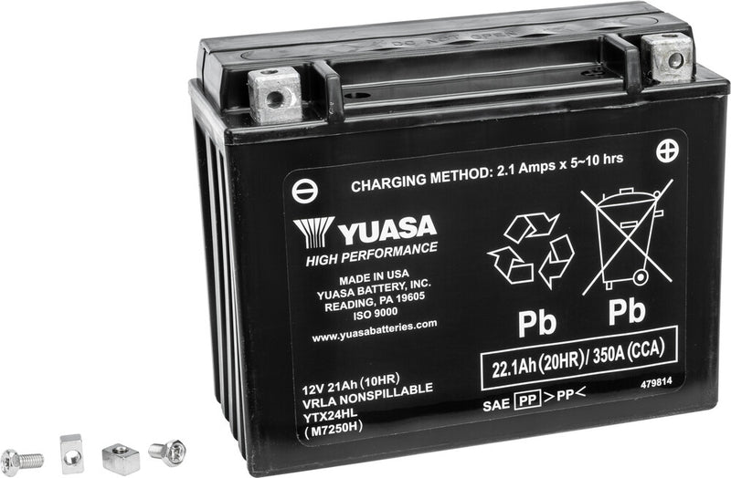 Yuasa Battery YTX24HL Sealed Factory Activated - YUAM7250H For Harley Electra Glide / Tour / Touring 1980-1996 | Ski-Doo Snowmobiles 1990-2006