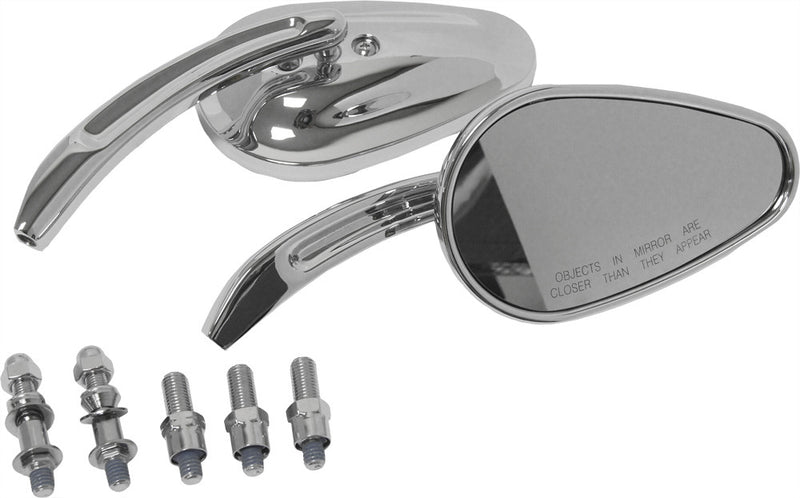 Harddrive 18-130 Mirrors Chrome Tapered Chrome For Harley Motorcycles 1970-2018