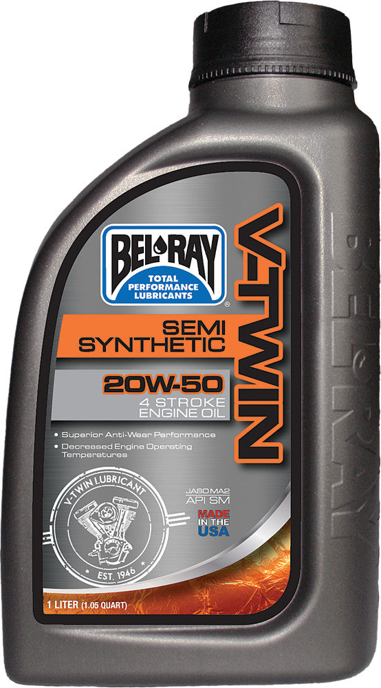 Bel-ray 840-1481 96910-BT1 V-TWIN SEMI-SYN ENGINE OIL 20W50 1L