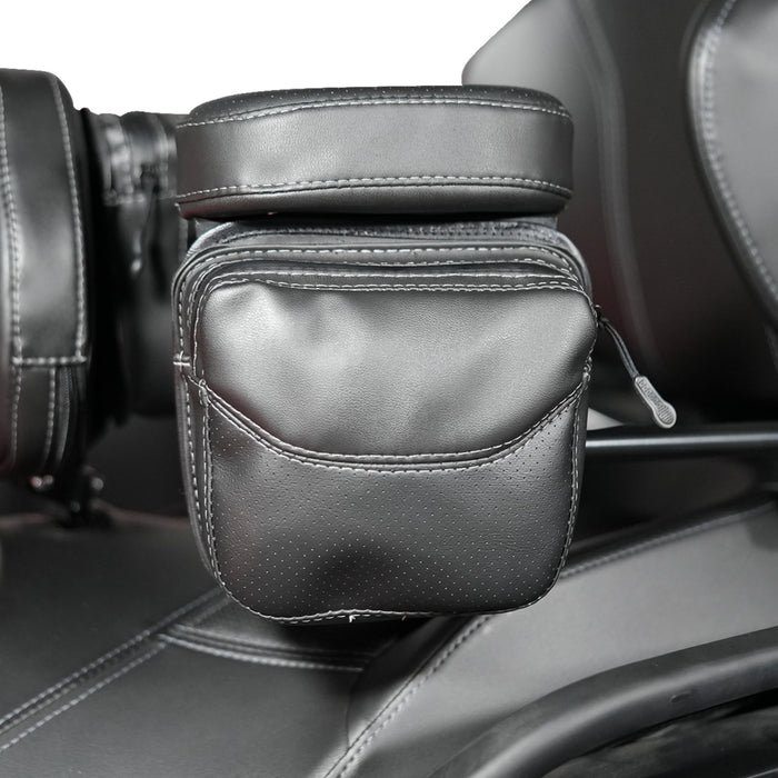 SHOW CHROME 3550-0437 ARC-2RT Platinum Arm Rest Pouch passenger - two-toned black - can-am spyder rt ltd '20-'24