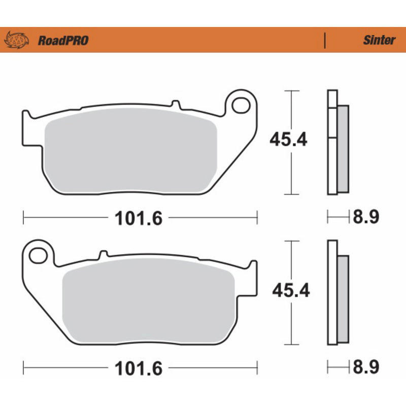 Moto-Master Brake Pad - 410401-PU For Harley Sportster 2004-2008