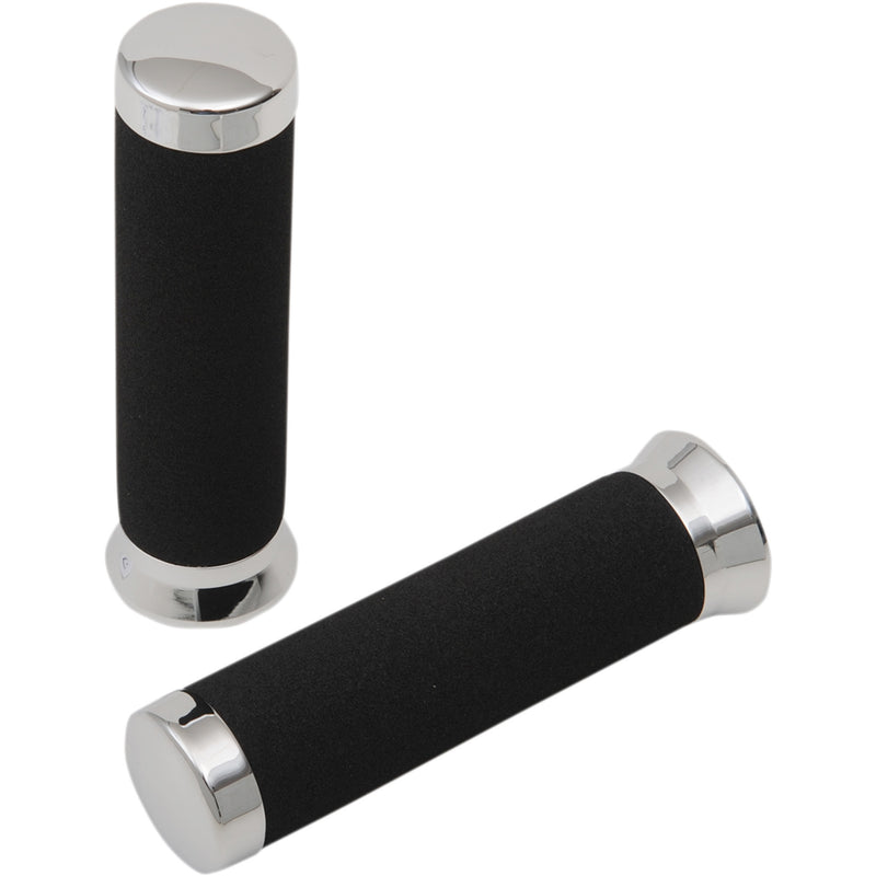 PARTS UNLIMITED 1806-10-014 Cruiser Grips Grips - Foam - 7/8" - 150 mm - Chrome