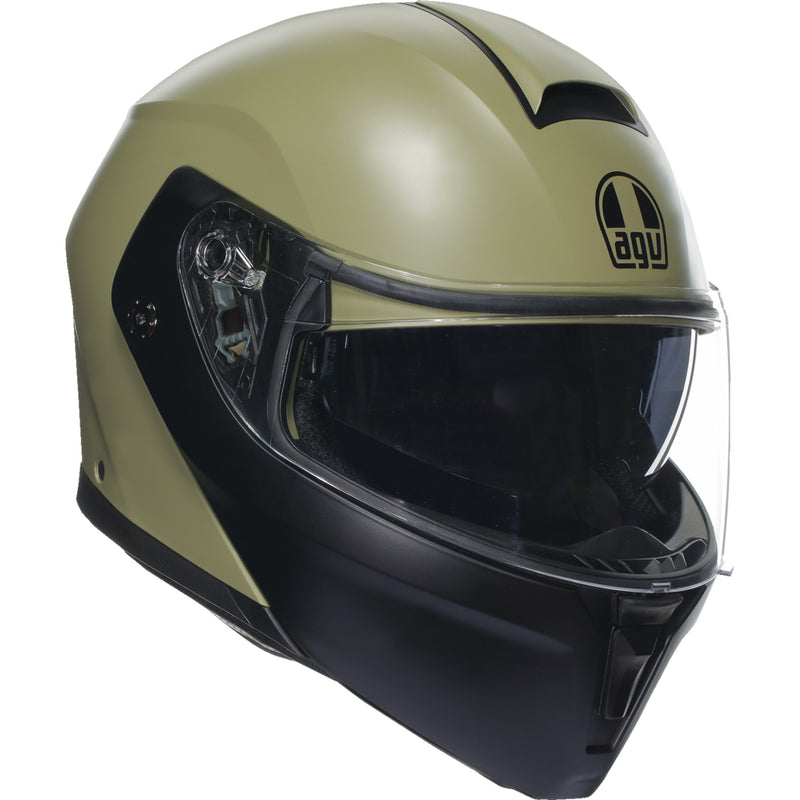 AGV 0100-2386 2118296002010M Streetmodular Mono Helmet Streetmodular Helmet - Mono - Matte Pastello Green/Black - Medium