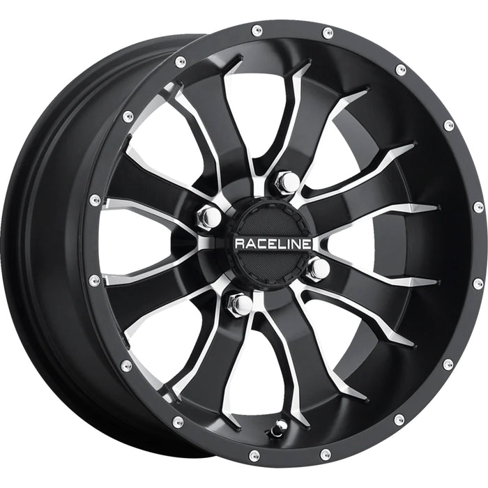 RACELINE WHEELS 0230-1459 A7798015-35 Mamba Sport Quad Wheel Wheel - Mamba - Rear - Black/Machined - 9x8 - 4/115 - 3+5