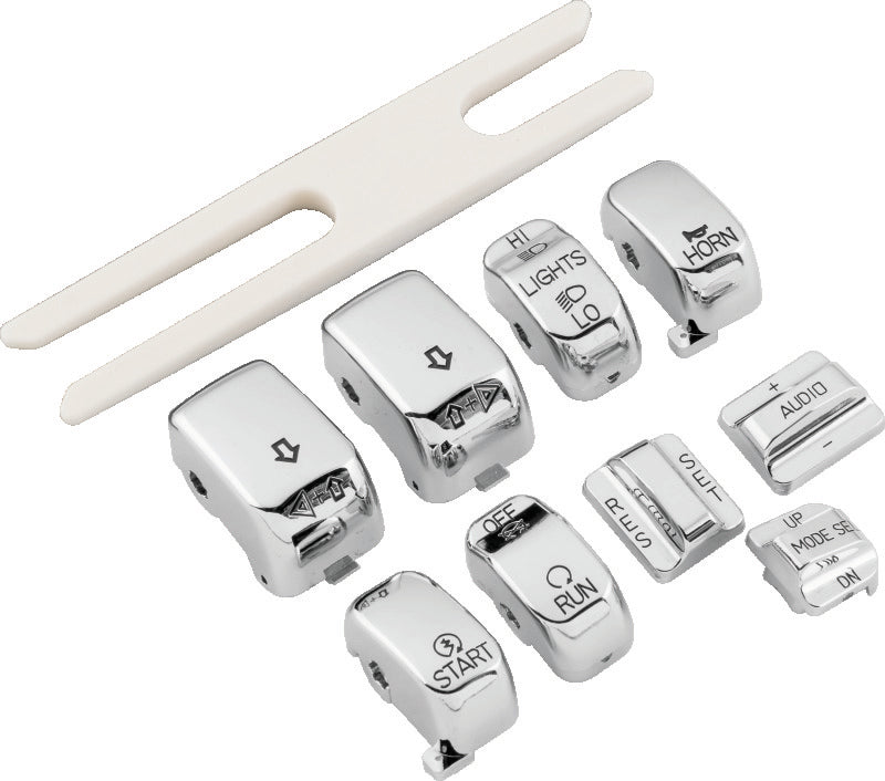 Bikers Choice 482835 96-16 Flht Flhr 06-16 Flhx Chrome Switch Cap Kit Replaces H-D 71816-09 - Photo - Primary