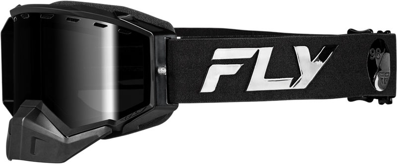 Fly Racing 37-4108 37-4108 ZONE ELITE SNW GOGGLE BLK/BLK W/BLK MIR/PLRZD SMOKE LENS