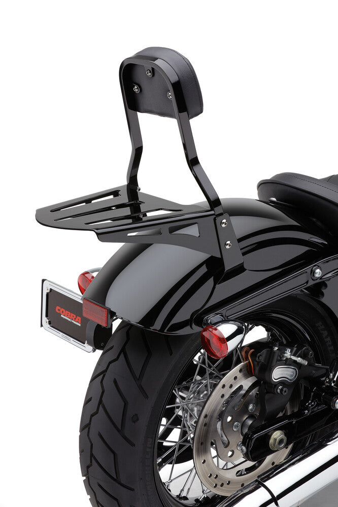 Cobra Sissy Bar Luggage Rack Formed Black - 02-3600B Honda Motorcycles 1992-2024