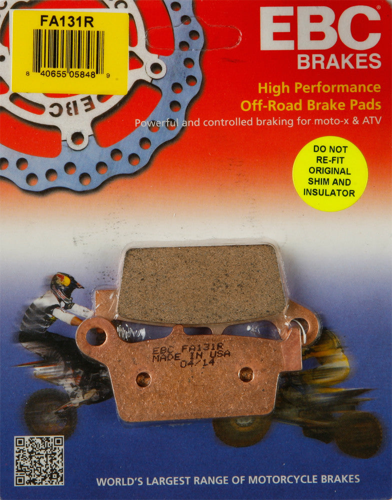 EBC Brake Pads - FA131R For TM Dirt Bikes 2002-2008 | Yamaha Dirt Bikes 1998-2002 | ATK 450 Motard 2007