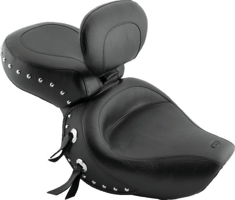 Mustang Motorcycle 79237 Mustang 00-08 Honda VT1100 Sabre,97-08 Spirit,87-97 Shadow Wide Touring 1PC Seat W/studs - Black - Photo - Primary