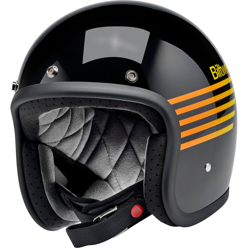 BILTWELL Bonanza Lightspeed Helmet - Gloss Black/Orange/Yellow