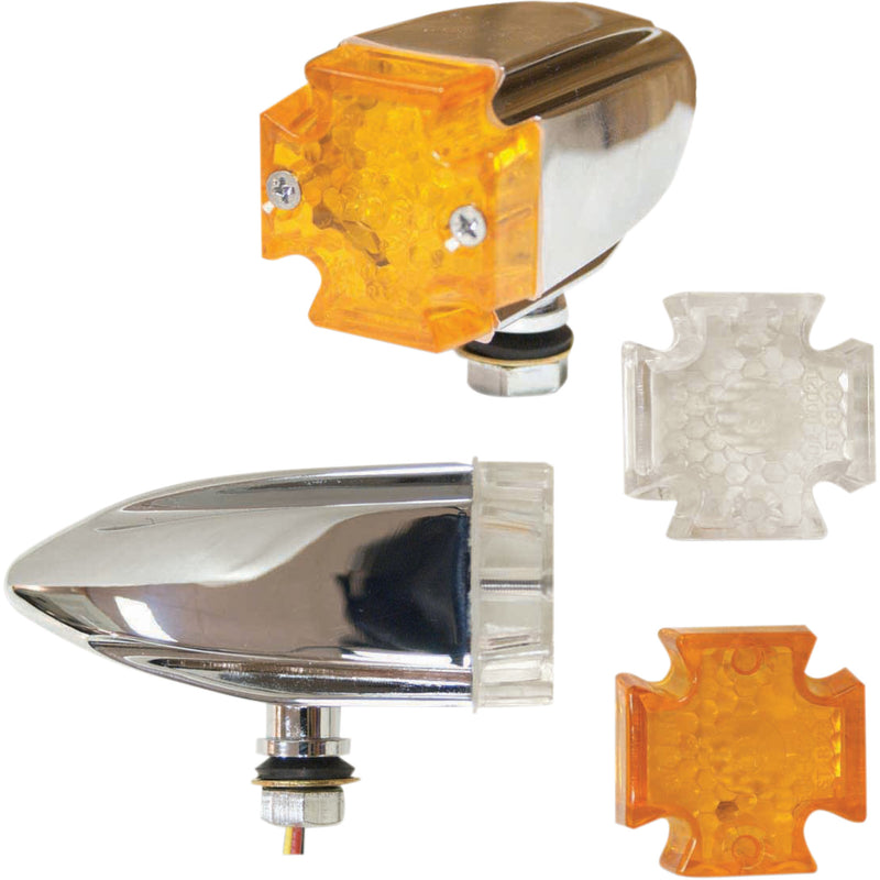 EMGO 2040-0122 61-99150 LED Maltese Deco Lights amber and clear lens