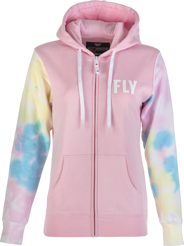 Fly Racing 358-0071M 358-0071M WOMEN'S FLY TIE-DYE ZIP UP HOODIE PINK/YELLOW/BLUE MD