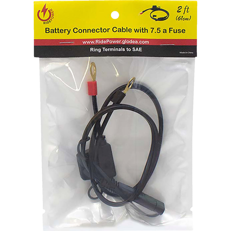RIDEPOWER 3807-0622 RPBT2FT SAE to Ring Terminal Battery Connector Cable SAE to Ring Terminal Cable - Charger - 2'