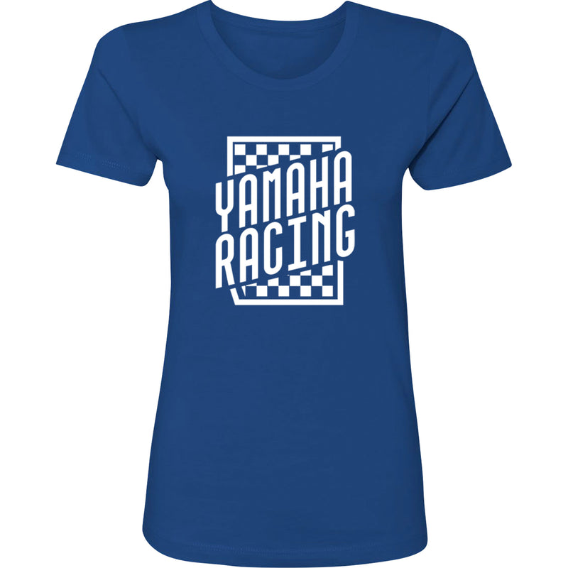 YAMAHA APPAREL Women's Racing Check T-Shirt Blue