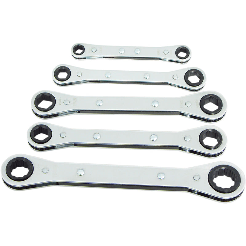 LANG TOOLS 3850-0438 RB-5 Ratcheting Wrench Set Wrench Set - Ratcheting - SAE