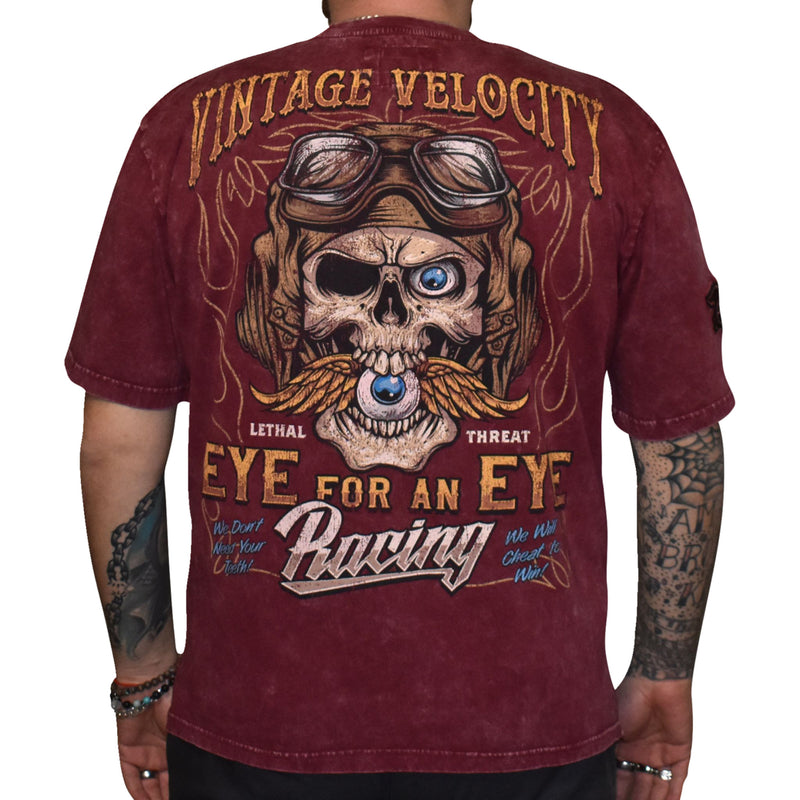 LETHAL THREAT 3030-22818 VV40179L Vintage Velocity Eye for an Eye T-Shirt red - large