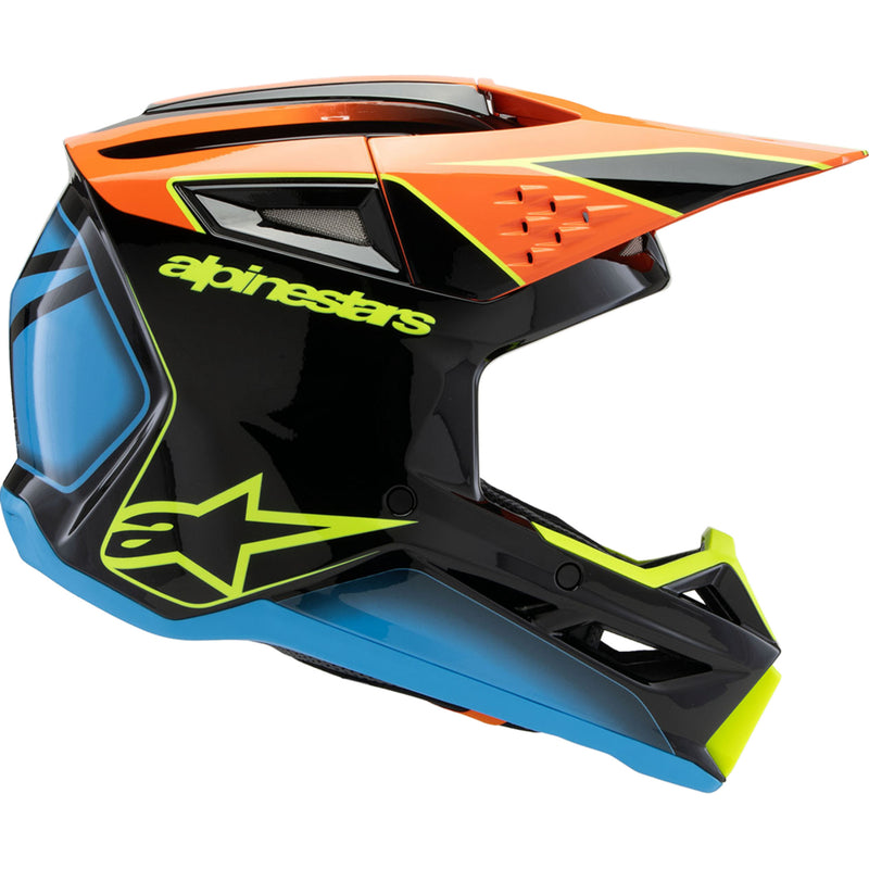 ALPINESTARS Youth SM3 Fray Helmet - Gloss Black/Orange/Yellow Fluo