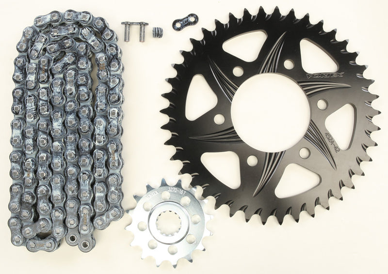 Vortex Sprocket Chain Kit Steel Aluminum 16/42T Black RX3 520-108L Black - CK6298 Kawasaki Ninja 2006-2007