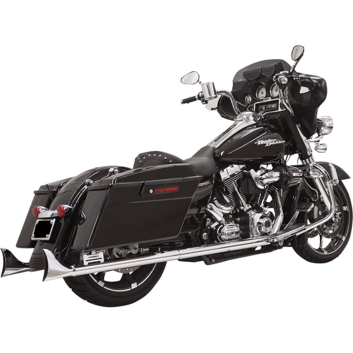 BASSANI XHAUST 1801-0794 1F27E33 Fishtail Slip-On Mufflers - Chrome - w/ Baffle - 33" - 95-'16 Touring