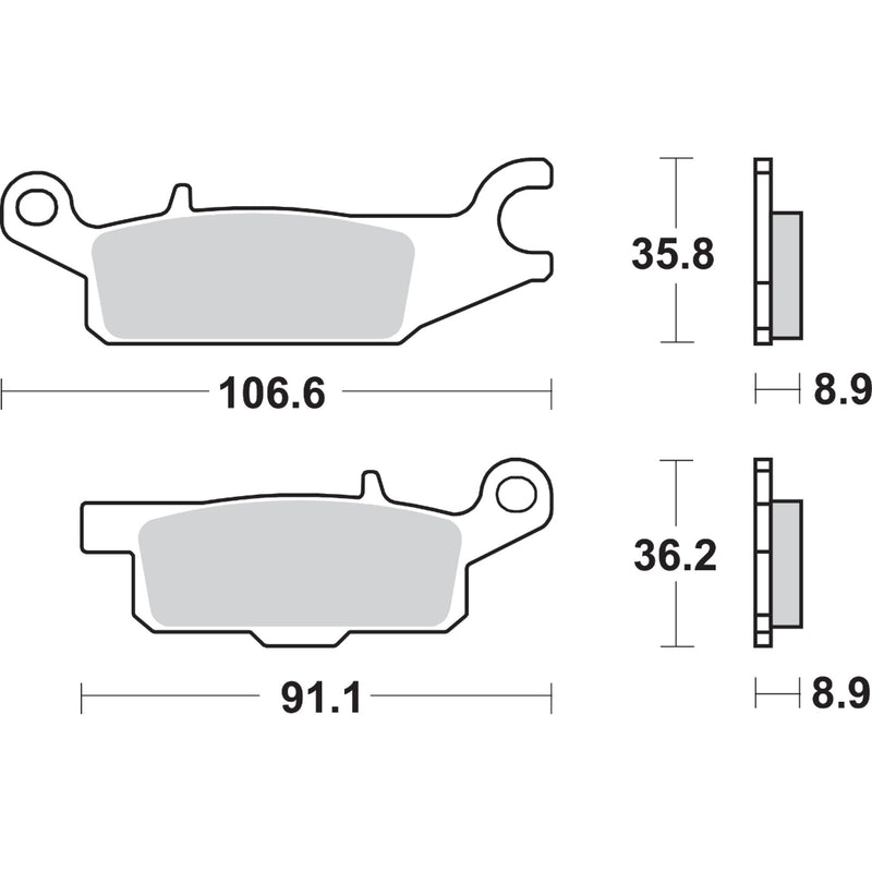 Sbs Brake Pad - 852SI Yamaha Grizzly 2007-2025
