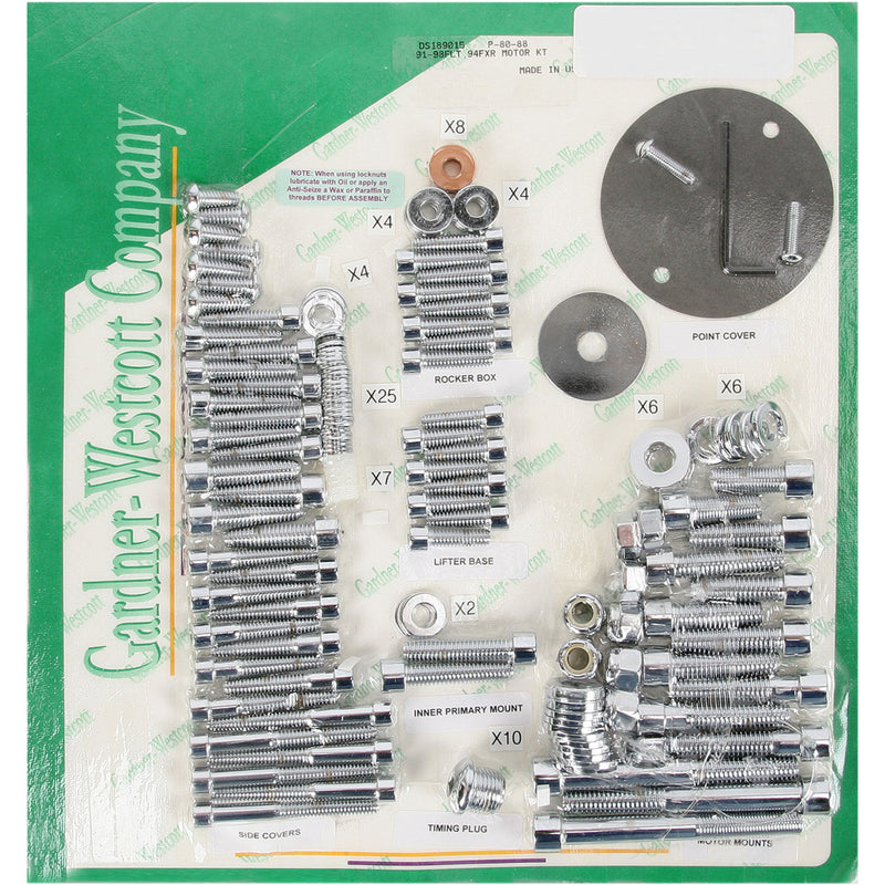 Gardner-Westcott Bolt Kit - P-80-88 For Harley Motorcycles 1991-1998