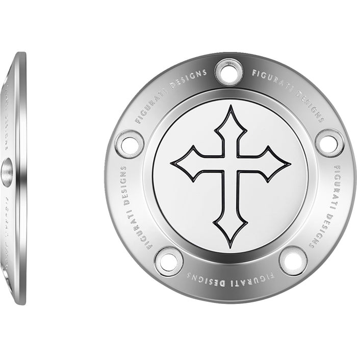 FIGURATI DESIGNS 0940-2092 FD41-TC-5H-SS Timing Cover 5 hole - cross - stainless steel