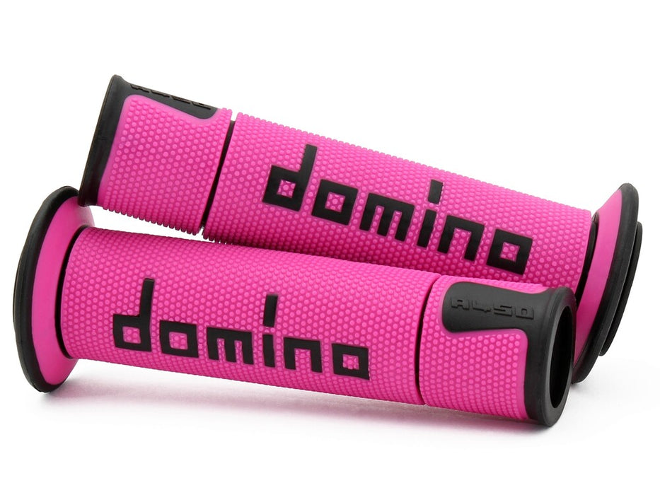 Domino Racing 58-2309 A45041C4043B7-0 A450 ROAD RACING GRIPS FUCHSIA/BLACK PAIR