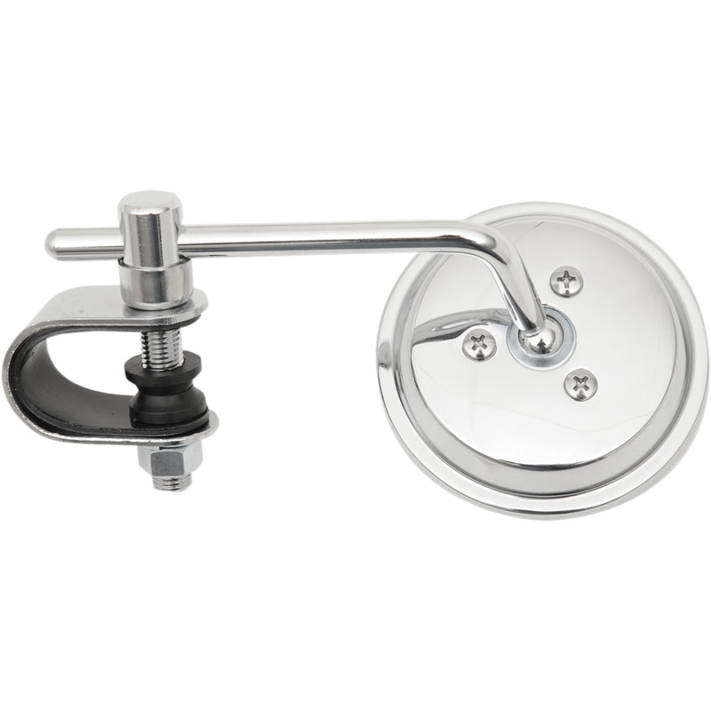 Emgo 3" Chrome Stamped Mirror Side View Round Chrome 4" Stem Left Right Each - 20-06814