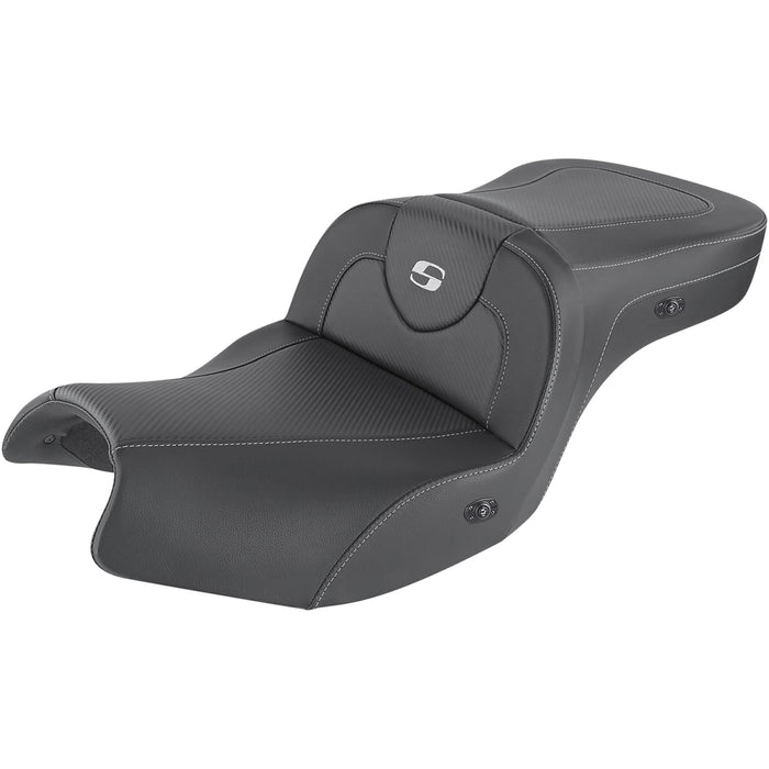 SADDLEMEN 0810-2184 I20-06-185HCT Roadsofa™ Carbon Fiber Heated Seat - Without Backrest - Black - Indian