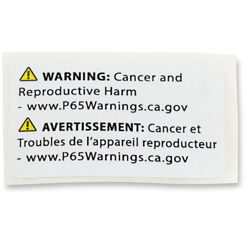 PARTS UNLIMITED 8515-0001 PROP65 LABEL SM 1.25 X 2