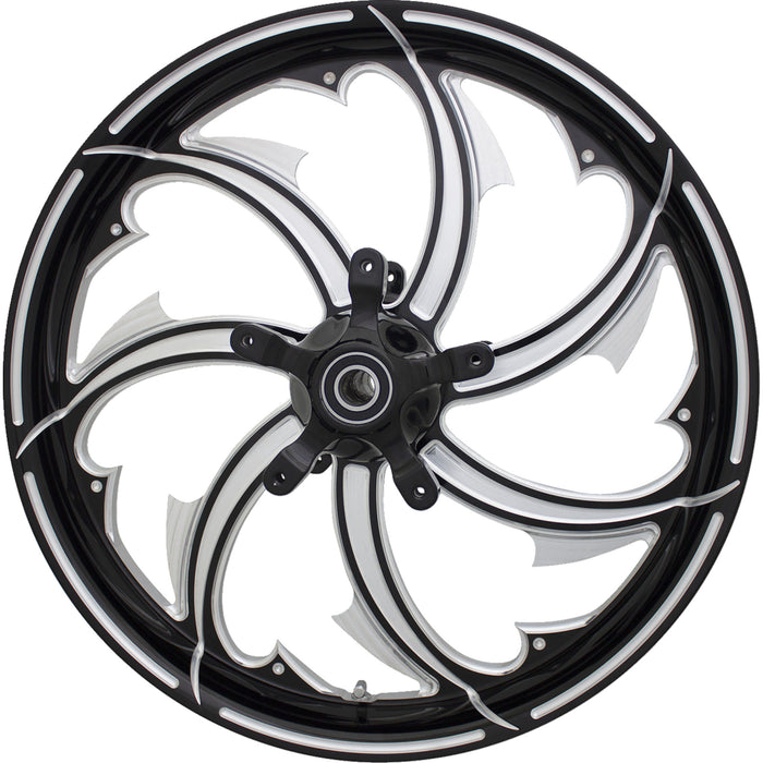 COASTAL MOTO 0201-2409 FRY-213-BC-ABST Fury Moto Forged Aluminum Wheel - Front - Dual Disc/with ABS - Black Cut - 21x3.25 - FL