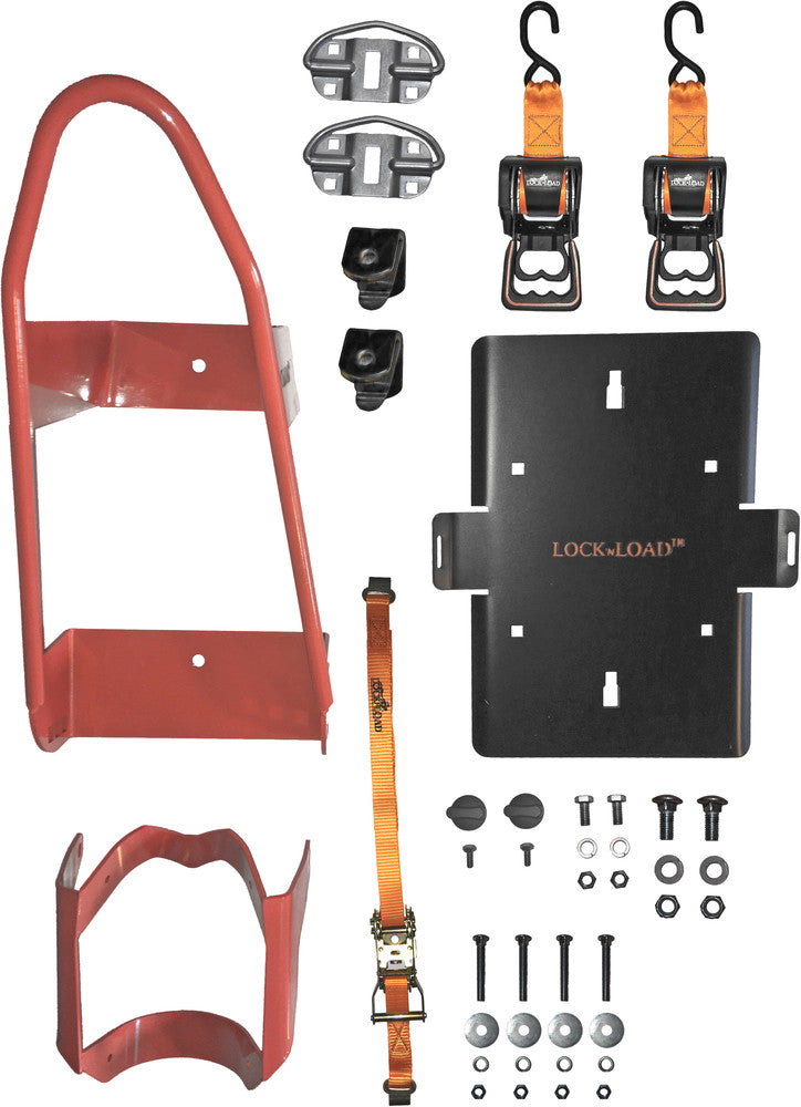 Lock And Load 52-2649 BK1000 MOTORCYCLE COMBO FRONT CHOCK WITH REAR RATCHET TIE STRAPS