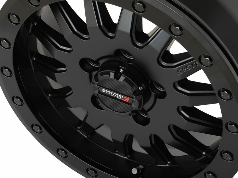 System 3 SB8 Wheel 15X7 5+2 (+38MM) 5/4.5 Matte Black - 15S3-8544 Polaris RZR / Xpedition 2022-2024