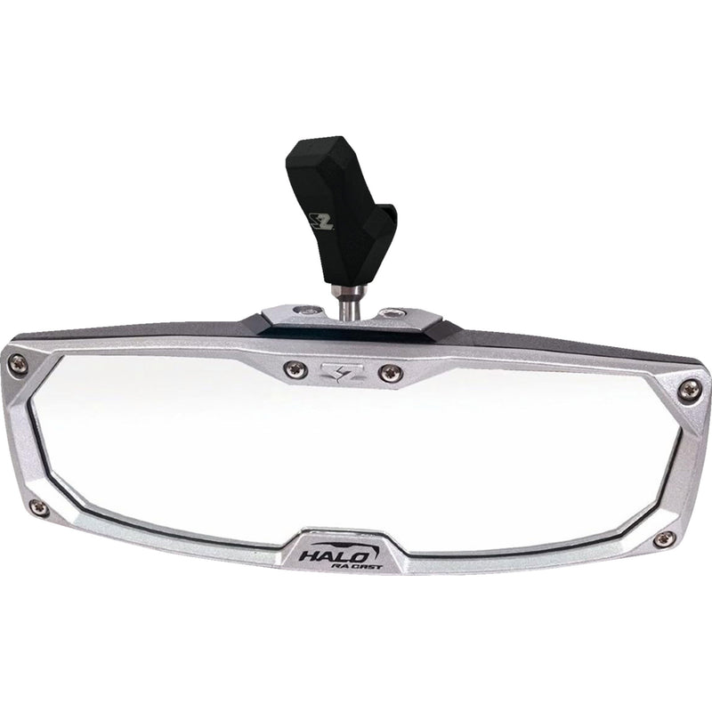 SEIZMIK 0640-1728 56-18033 Halo R Rear View Mirror with Cast Aluminum Bezel - CF Moto Mirror - Halo R - Rear View - Rectangle - Black w/Silver Bezel - Each - CF Moto
