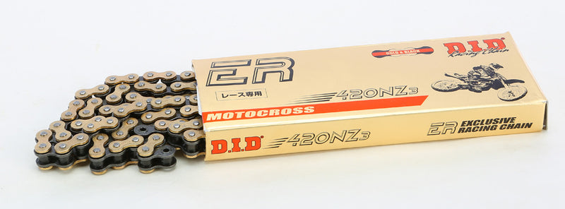 D.I.D Super 420NZ3G-120 NON O-Ring Chain Gold - 420NZ3G120RB Suzuki 50 Gaucho / 75 Mini-Cross / 75 Colt / RM 80 1971-1977