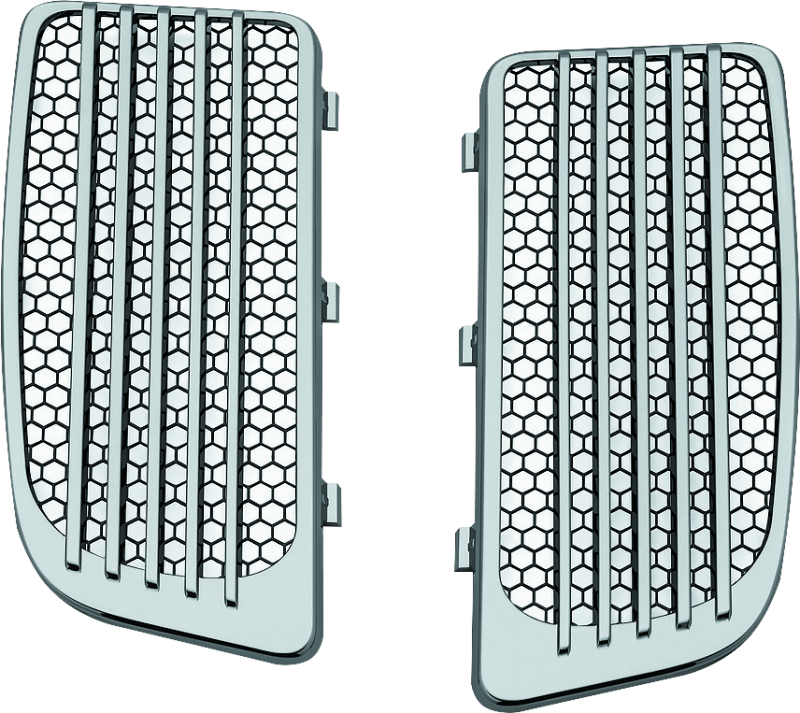 Kuryakyn 7681 Radiator Grills For Twin Cooled Models Chrome & Black (pair) - Photo - Primary