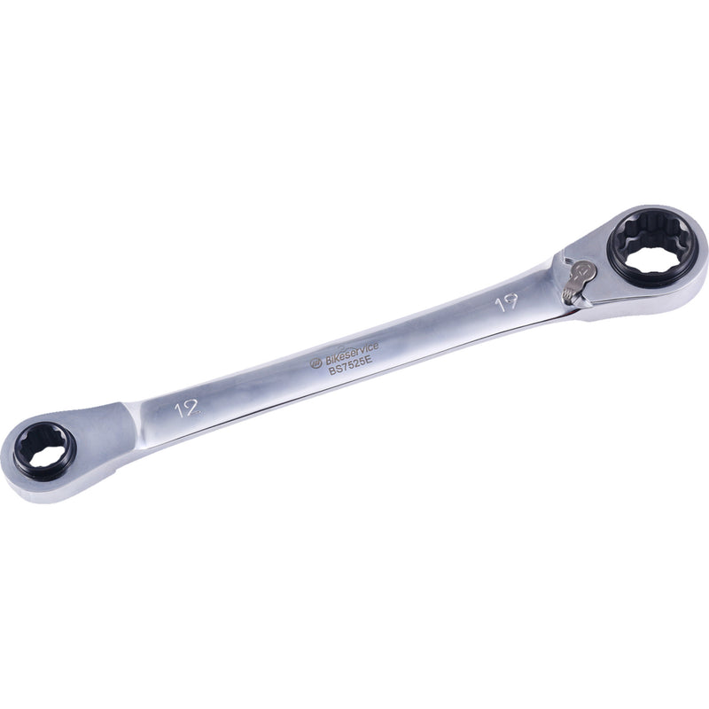 BIKESERVICE 3850-0592 BS7525E 4-In-1 Reversible Ratchet Wrench Ratchet Wrench Tool