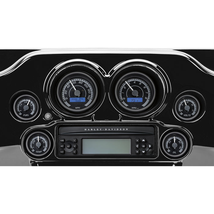 DAKOTA DIGITAL 2212-0437 MVX-8604-KG-K MVX-8K Series Analog/Digital Gauge Kit — 8604KGK Model - MVX-8K Series Analog/Digital 6-Gauge Kit - Black Bezel - Black Face with Gray Background