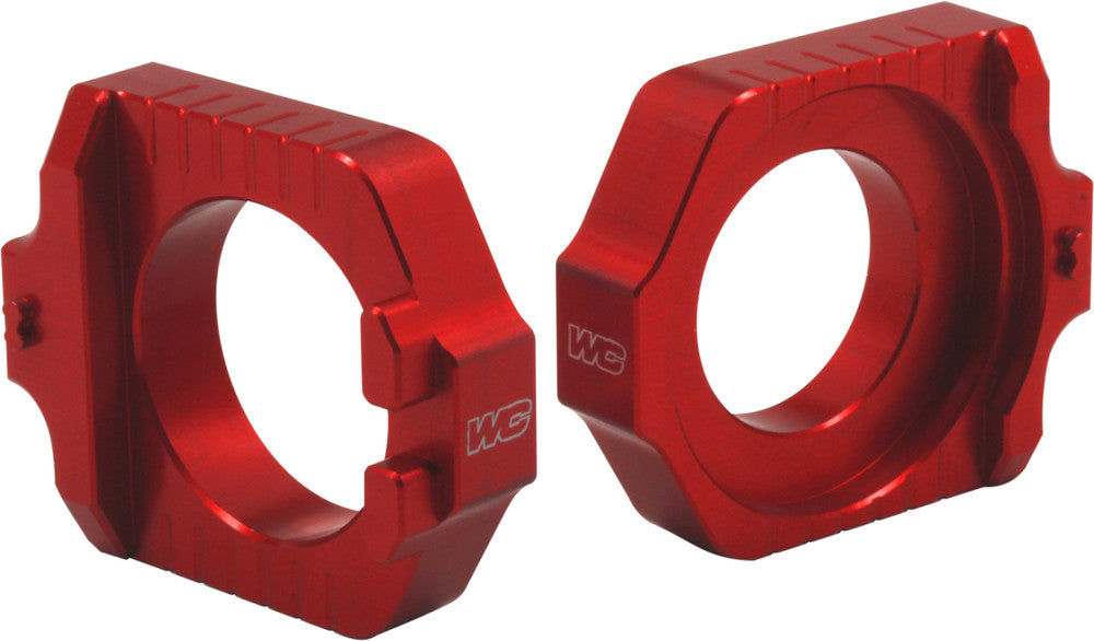 Works 66-17255 17-255 AXLE BLOCKS ELITE KTM/HUS RED